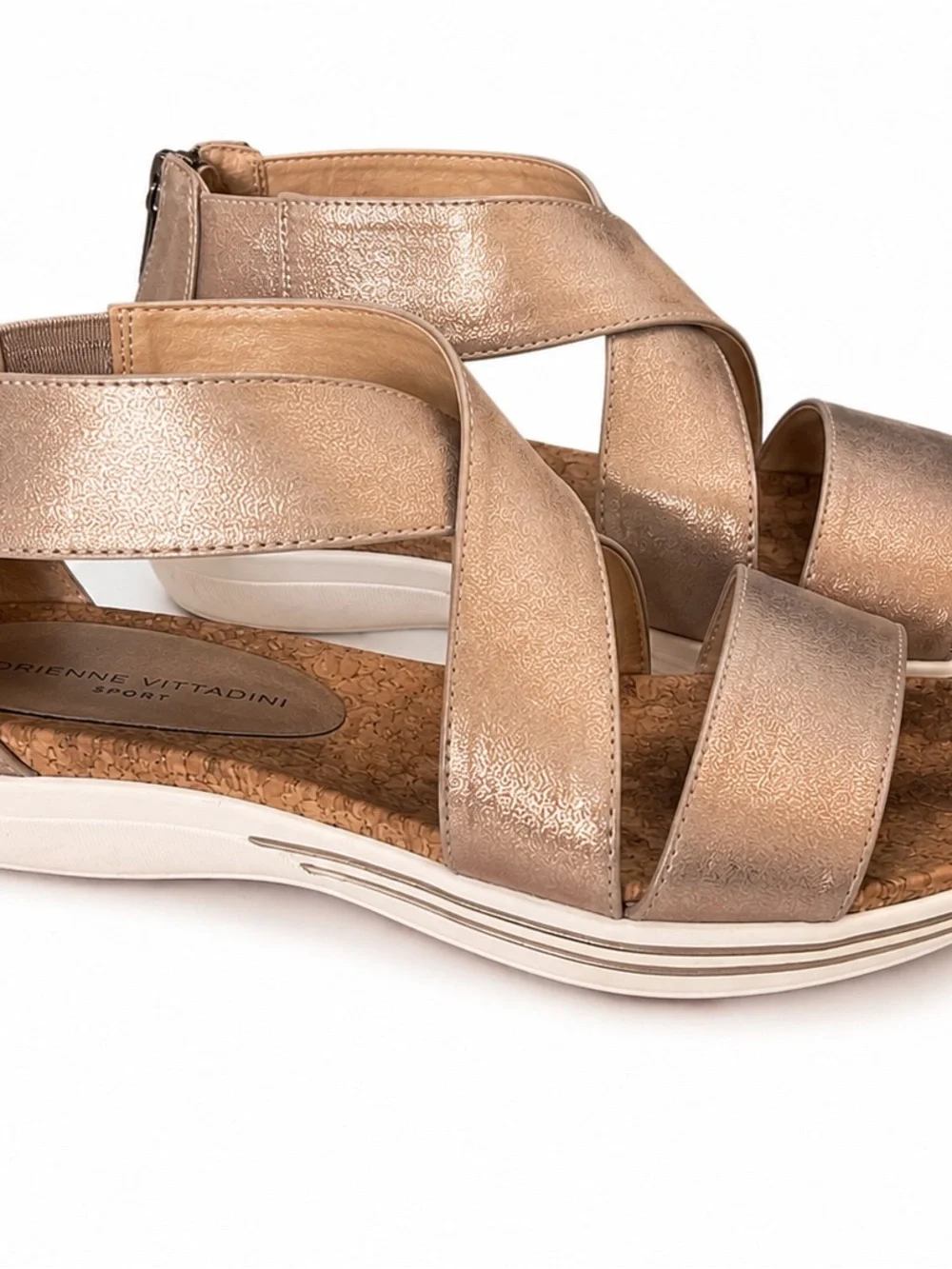 Adrienne Vittadini Sport Claud Rose Gold Wedge Sandals 9.5